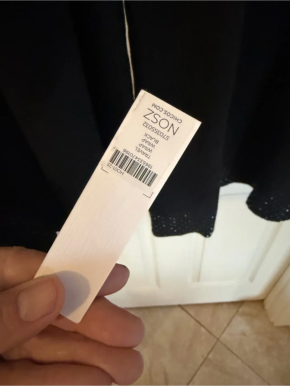 Chico's Black Draped wrap with Stud Hem NWT super soft
